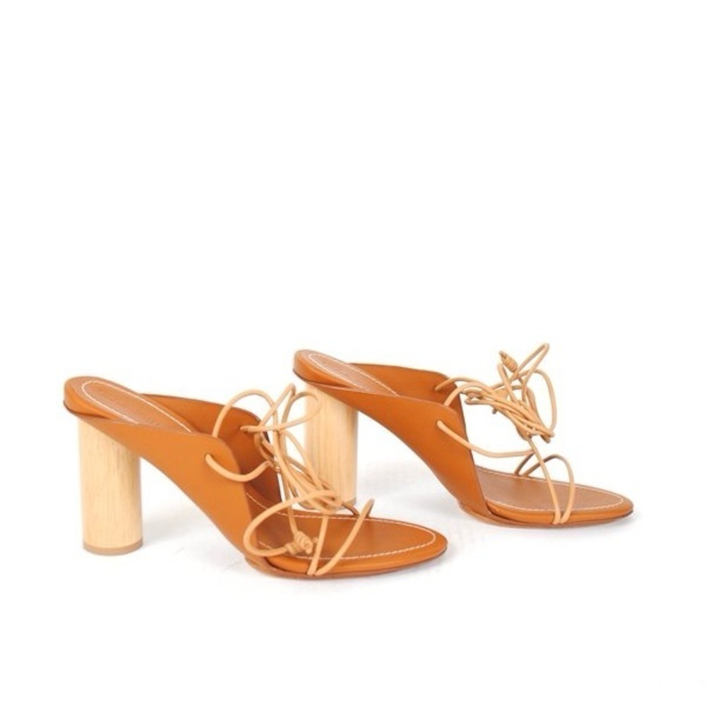 Ulla Johnson 40 Roxie Brown Leather Ankle Tie Up Heels - Picture 3 of 13